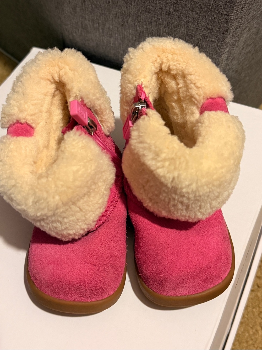 Ugg Kids Pink Faux-Sherpa Winter Boots